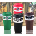 Ceramic Coffee Cup travel Mugs With Silicone Lid